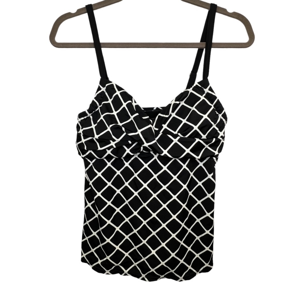 SWIM Calypso Cove size 12 boho black geo swim top *